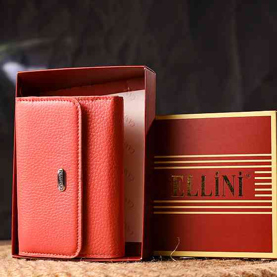 Стильный молодежный кошелек из натуральной кожи флотар CANPELLINI 21595 Коралловый Киев