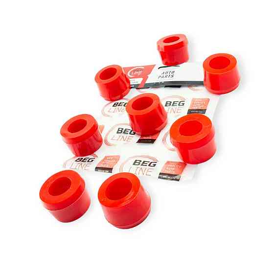 Втулка Камаз, МАЗ, ЛАЗ, КРАЗ полиуретан красный (к-кт 8 шт) амортизатора Мукачево