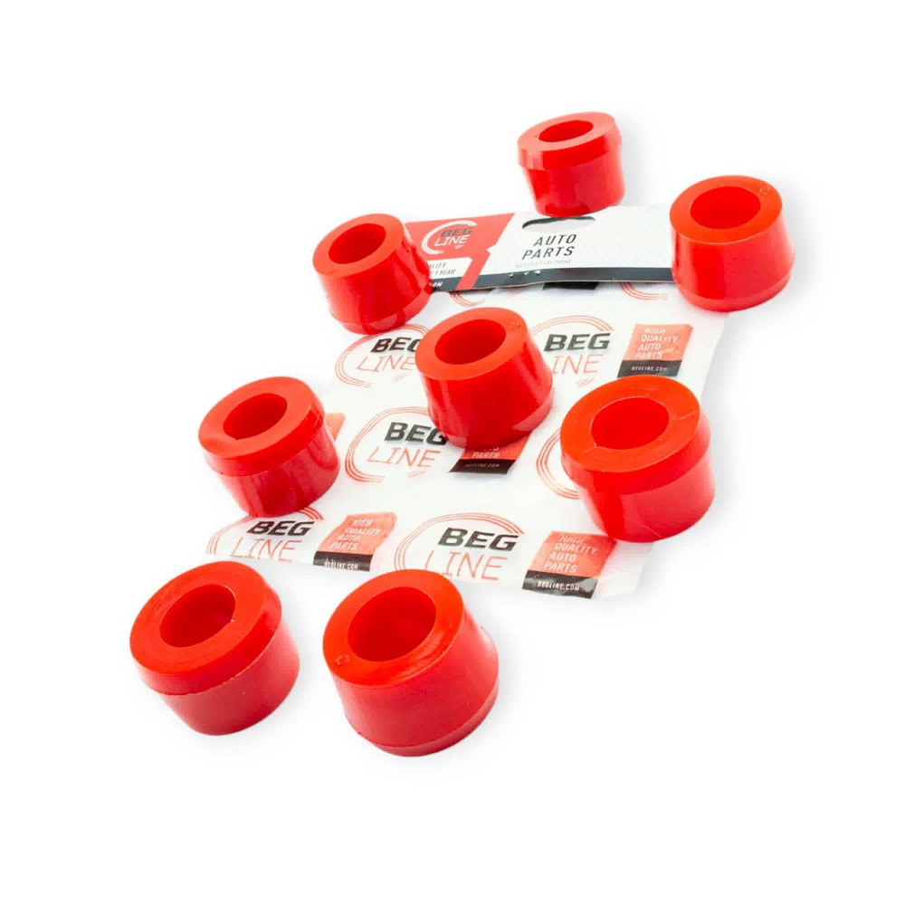 Втулка Камаз, МАЗ, ЛАЗ, КРАЗ полиуретан красный (к-кт 8 шт) амортизатора Мукачево - изображение 1