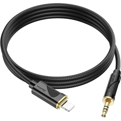 Кабель мультимедійний Lightning to 3.5mm M 1.0m silicone black HOCO (6942007625494) Вінниця - фото 2