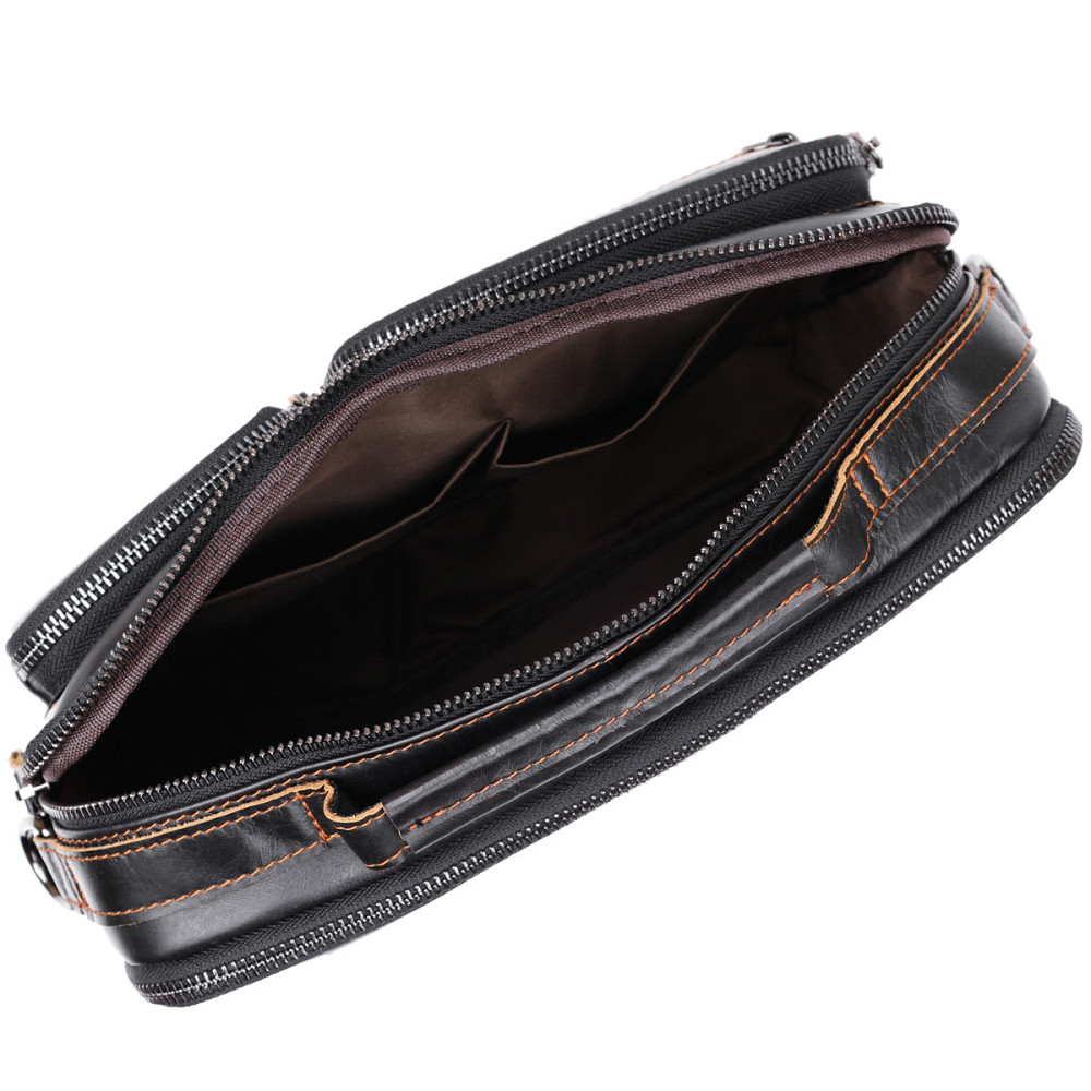 Шкіряна чоловіча сумка Vintage 20469 Чорний Київ - фото 7