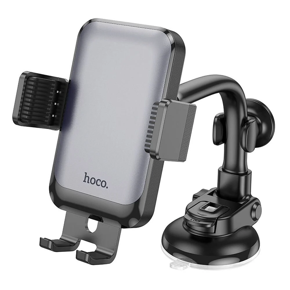 Автомобильный держатель для телефона HOCO H27 Rock push-type car holder(center console) Black gray Одесса - изображение 4