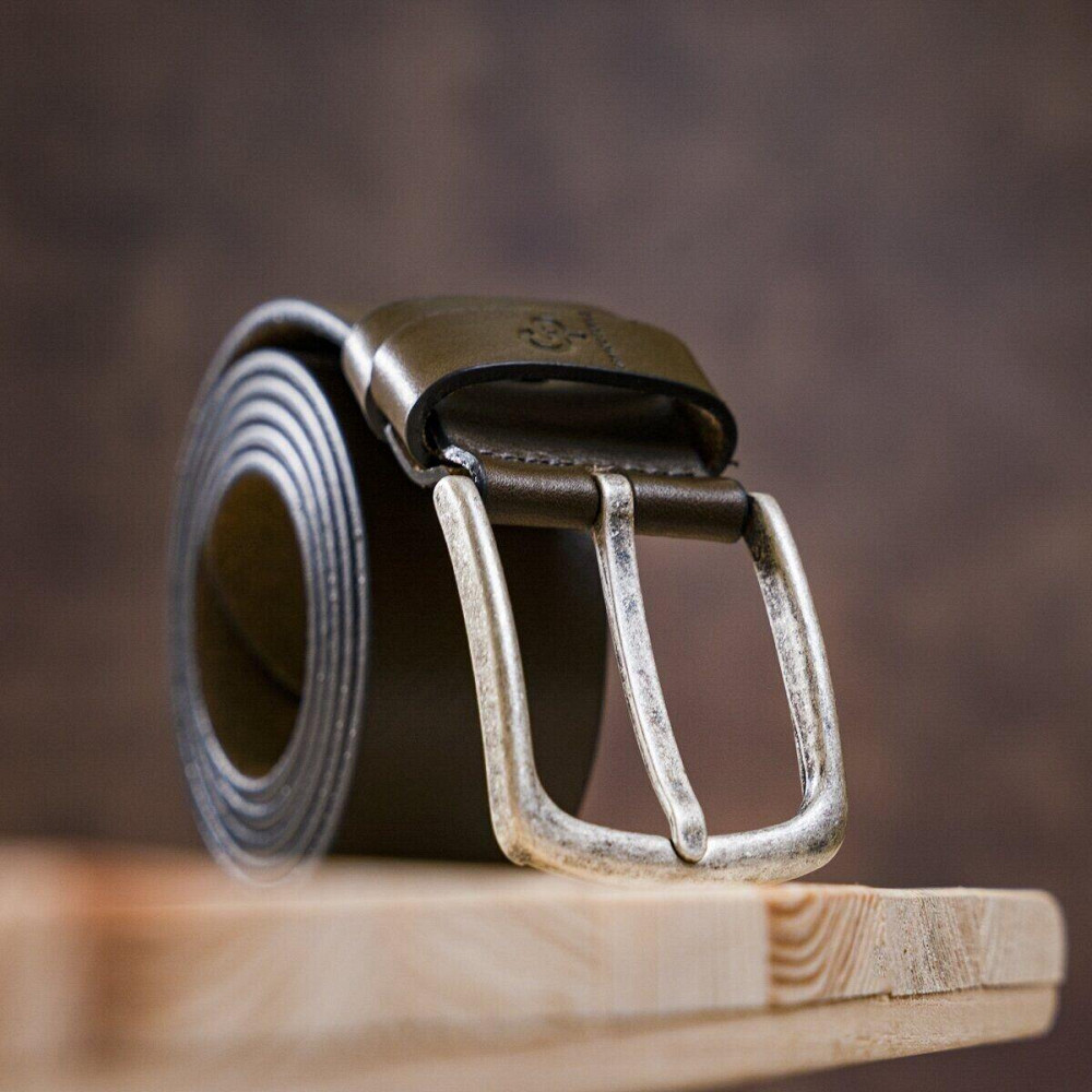 Ремень мужской под джинсы GRANDE PELLE 11255 Шоколадный Киев - изображение 7