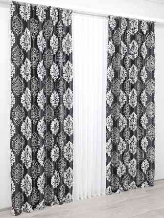 Комплект готових штор VR-Textil Блекаут-софт Корона № 1273ш(А) Чорний з сірим 100х270 см 2шт (31-548) Київ