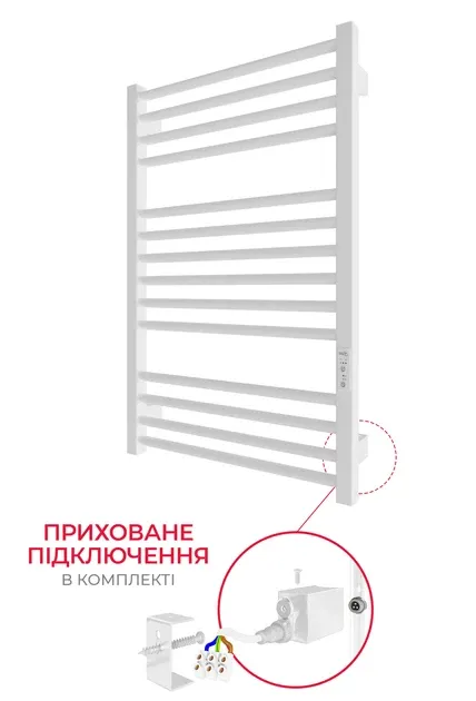 Електрична рушникосушка HF Derby 770х530 TR K біла матова Київ - фото 2