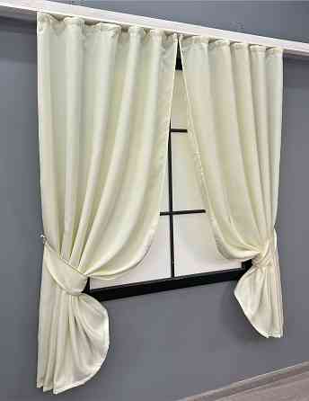 Комплект коротких штор VR-Textil Лен Парма № 1736ш Молочный 130х170 см 2 шт (35-0361) Киев