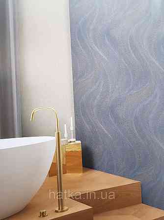 Обои виниловые на флизелиновой основе Rasch Incanto 1.06х10 абстракция волны металлик серые золотые 3д Киев