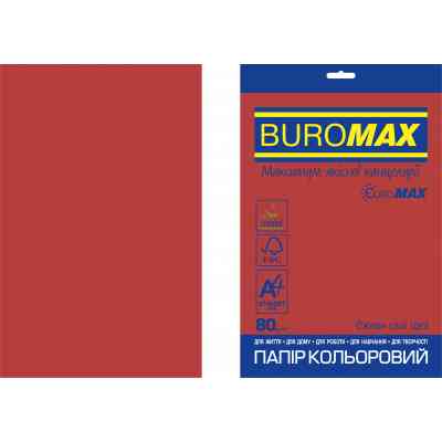 Папір Buromax А4, 80g, INTENSIVE red, 20sh, EUROMAX (BM.2721320E-05) Вінниця