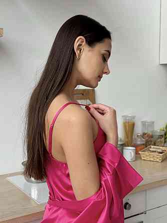 Шелковая ночная рубашка Малиновый XS/S Харьков