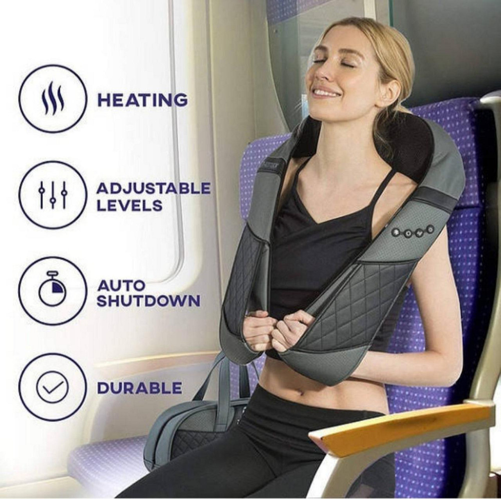 Массажер для шеи и плеч с прогревом, сумкой и адаптером в автомобиль Черный Винница - изображение 7