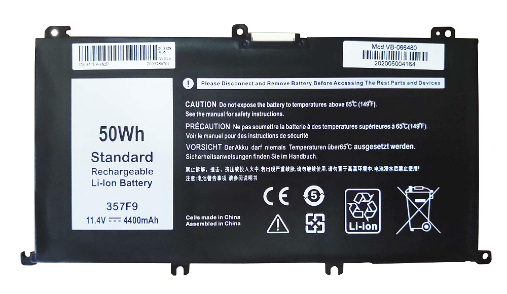 Аккумулятор для ноутбука Dell 357F9 Inspiron 15 7000 11.4V Black 5200mAh OEM Вінниця - фото 1