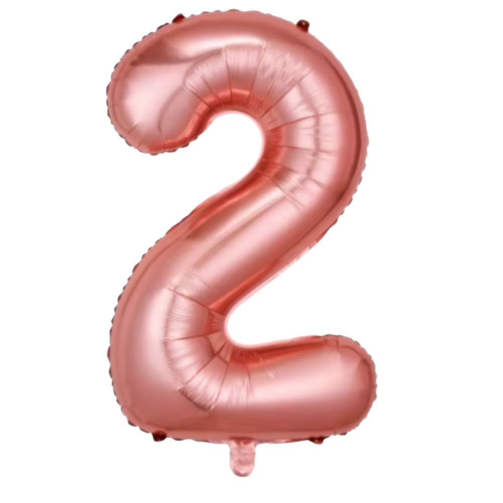 Повітряна куля у вигляді цифри 2 рожеве золото,40 дюймів, фольгована, для свят для дня народження,річниць Кам'янець-Подільський - фото 2