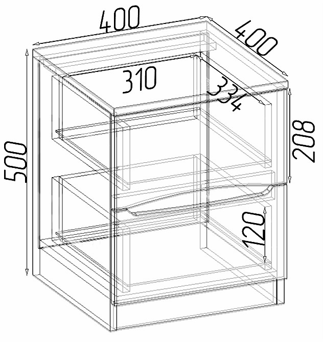 Тумба приліжкова Дельта, Білий, 400/400/500 Львів - фото 4