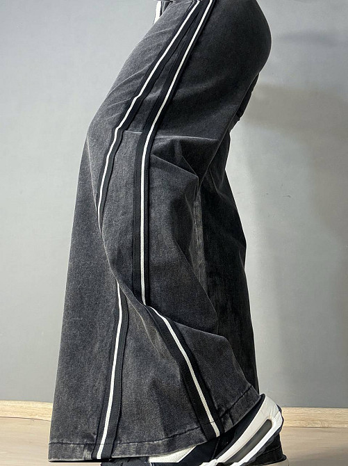 Штани спортивні жіночі Yingguoxiang 2015 кльош варені з лампасом чорні, чорний, 29 Київ - фото 2