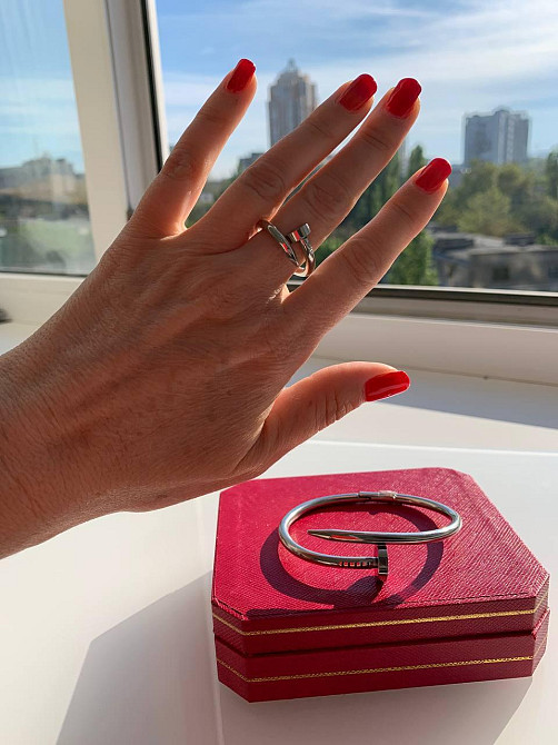 Cartier Комплект: кольцо и браслет Гвоздь в белом золоте / Картье браслет, картье кольцо Одесса - изображение 1