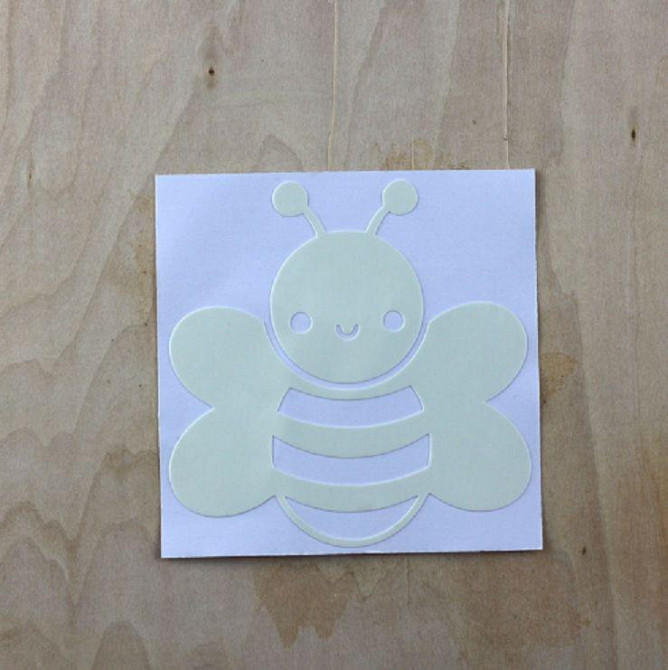 Фосфорна наклейка Бджола 10 на 10 см блакитний Київ - фото 4