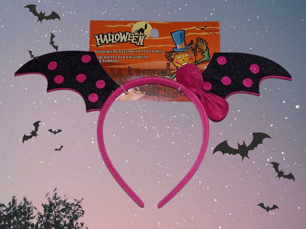 Обруч з крилами кажана на Хелловін 15 на 28 см Німеччина рожевий Київ - фото 1
