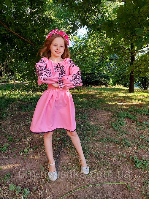 Рожева сукня-вишинка вишите плаття "Троянда-листочки" Кривий Ріг - фото 9