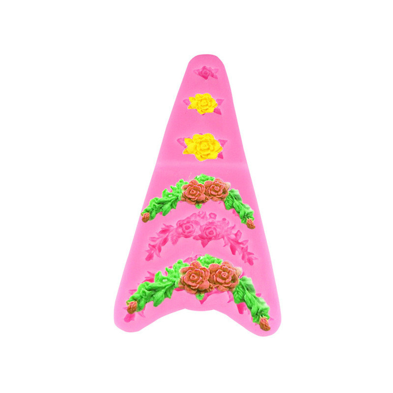 Молд силиконовый Розы 132 на 60 мм розовый Киев - изображение 3