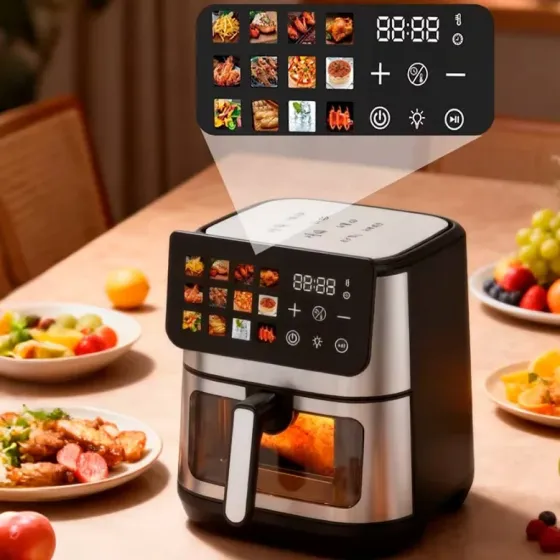 Аерофритюрниця SK-10115 10 л, 2600 Вт, сенсорне керування, антипригарне покриття, верхній та нижній нагрівання Одеса