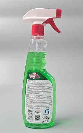 Очисник Super Blysk для скла та дзеркал з намірним спиртом Зелене яблуко 500 г (курок) (1 шт.) Харків