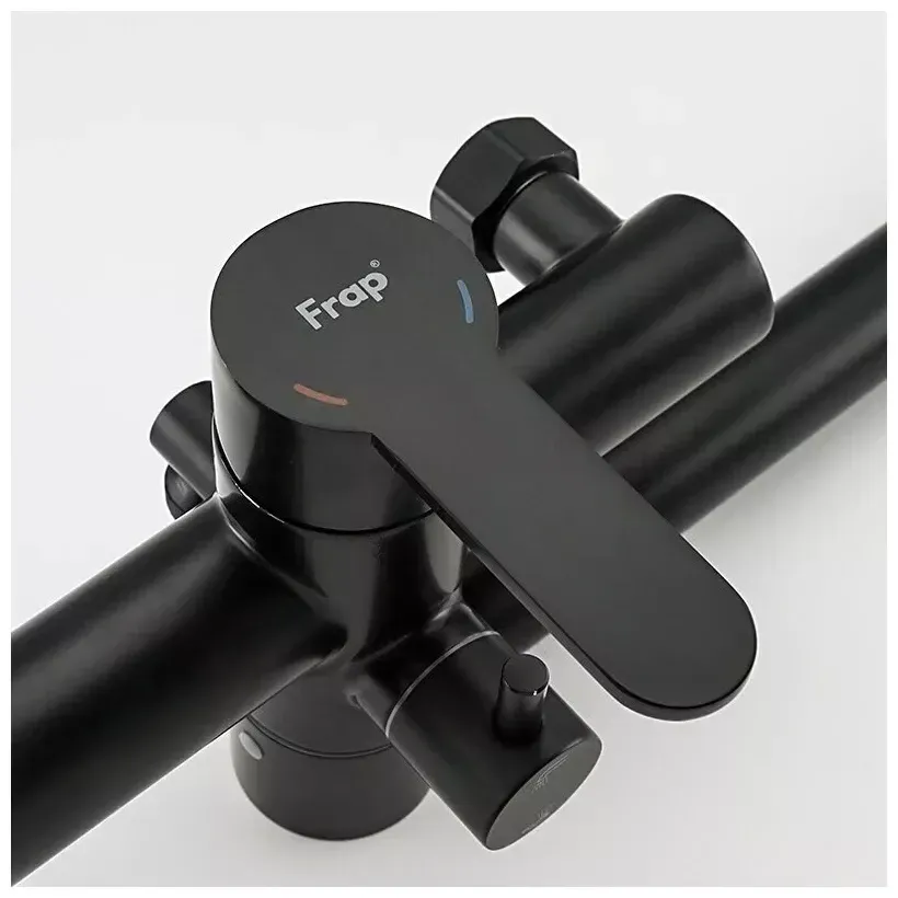 Смеситель для ванны с душевым гарнитуром Frap H801 F22801-6 черный Киев - изображение 6