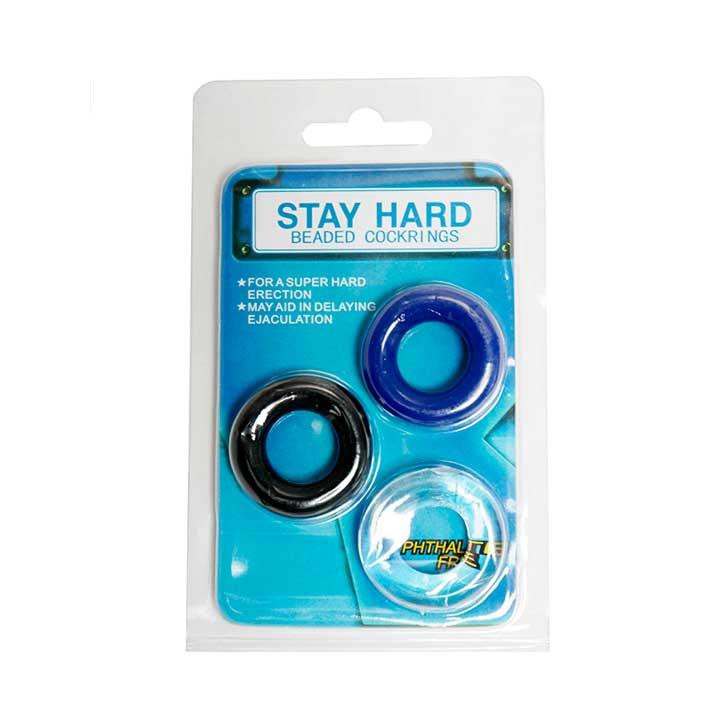 Набор эрекционных колец (3 шт) прозрачный, черный, синий Винница - изображение 1