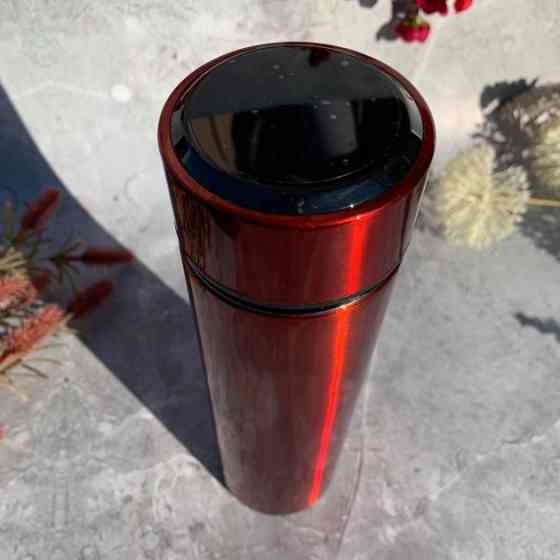 Термос с индикатором температуры 0.5 л, Красивый небольшой термос, Термокружка для автомобиля GF-70 Львов