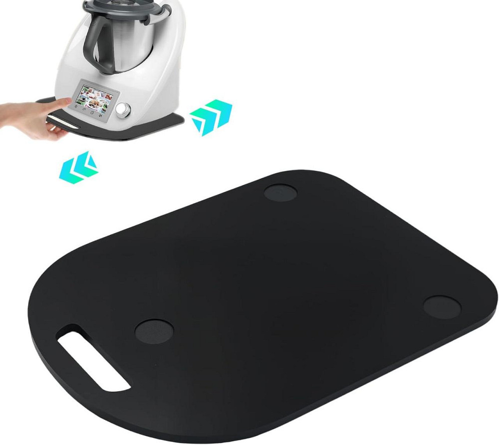 Скользящая доска для Thermomix TM5/TM6 акриловая черная 8 мм с шариковыми роликами ручкой и резиновыми ножками Киев - изображение 7