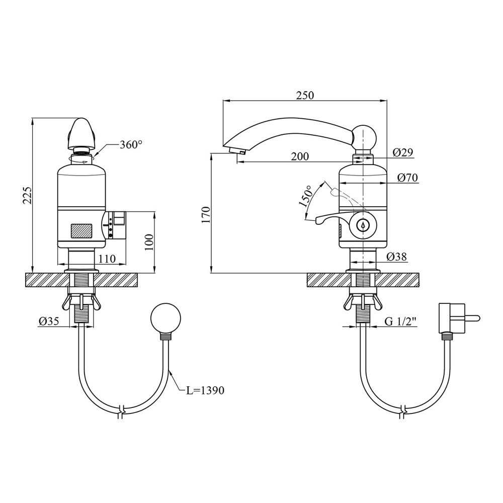 Кухонный кран с электронагревом Kroner KRM Volt - CW092 с дисплеем Киев - изображение 2