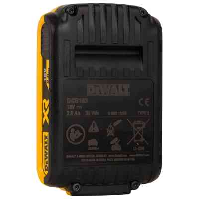 Аккумулятор к электроинструменту DeWALT 18V, 2Ah, время зарядки 30 мин, вес 0.4 кг (DCB183_N314783) Винница