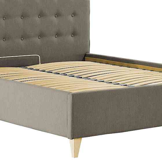 Ліжко Двоспальне Nicole VIP Wood На ніжках 160 х 200 см Melva 20 З додатковою металевою цільнозварною рамою Сірий Київ