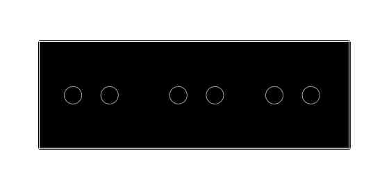 Розумний сенсорний ZigBee вимикач 6 сенсорів (2-2-2) Livolo чорний (VL-C702Z/C702Z/C702Z-12) Коломыя