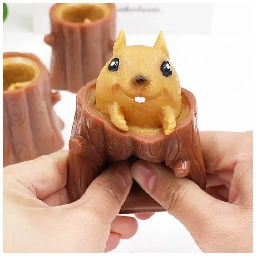 Игрушка антистресс Pop It Фуфлик - выпрыгивающая белка Коломия - фото 6