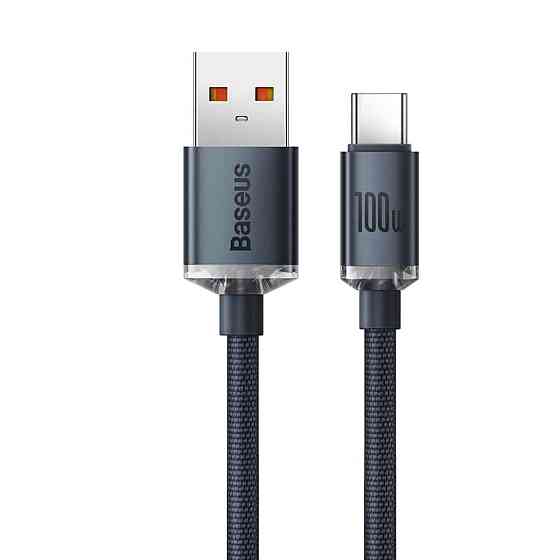Кабель Baseus Crystal Shine Series Fast Charging Data Cable USB to Type-C 100W 1.2m Black Київ