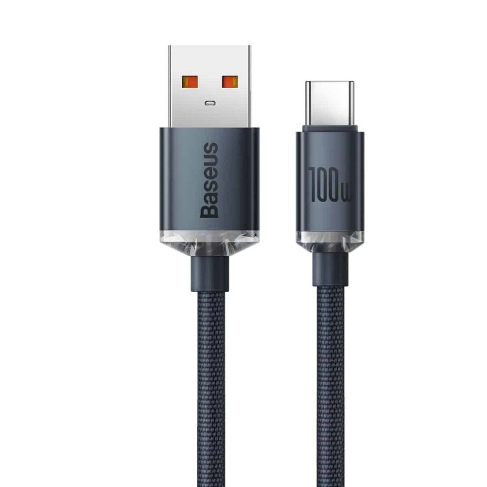 Кабель Baseus Crystal Shine Series Fast Charging Data Cable USB to Type-C 100W 1.2m Black Київ - фото 2