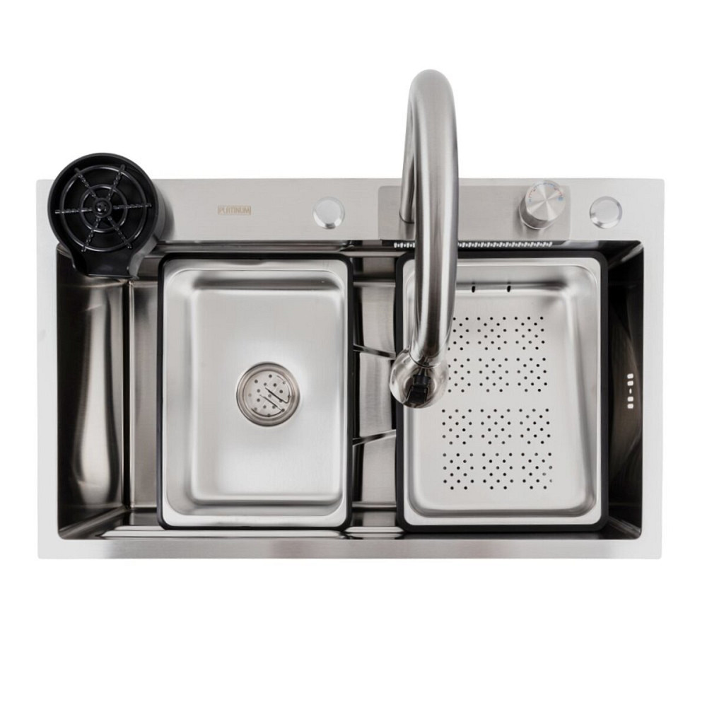 PLATINUM Кухонна мийка нержавійка CM 75*46A Platinum Handmade "Водоспад" Киев - изображение 6