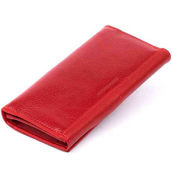 Горизонтальний клатч глянсовий на магніті Червоний (GRANDE PELLE) Київ