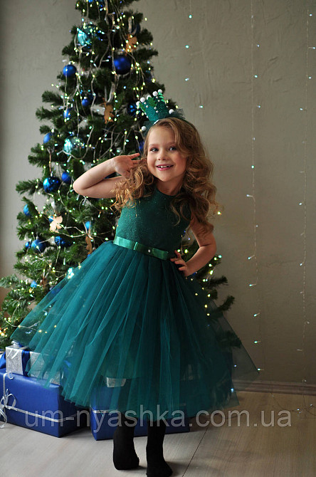 Изумрудное нарядное платье на девочку Зеленое платье елочка Кривой Рог - изображение 2