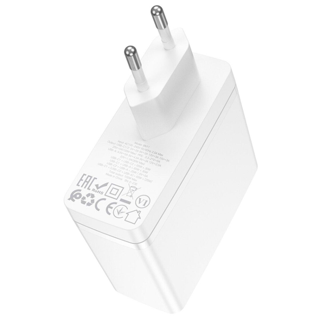 Сетевое зарядное устройство Borofone BN11 Imperial PD 100W (2Type-C/1USB) Белый Винница - изображение 4