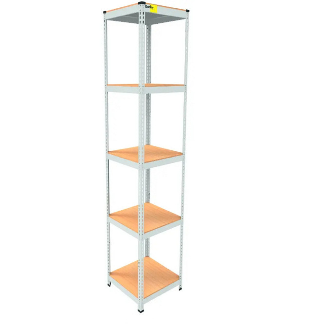 Металевий стелаж Emby Light Series (розмір 2400х450x450мм) 5 полиць ДСП до 100кг Білий Вінниця - фото 1