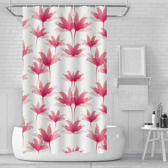 Шторка для ванны из полиэстера водонепроницаемая Bathlux 180x180 см с кольцами, занавеска для ванной комнаты Каменец-Подольский