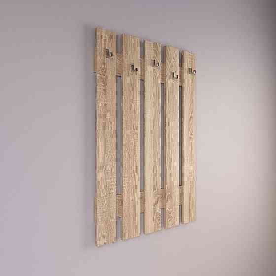 Вешалка настенная VAYS D-5 Дуб Сонома, с крючками, ЛДСП, 77×110 см - для прихожей, коридора, прихожей Львов