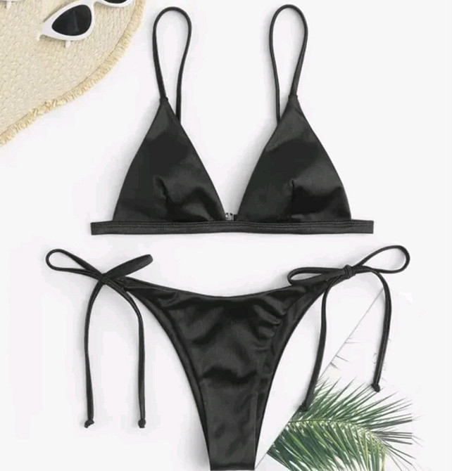 Купальник шторки бразилиана женский М черный Киев - изображение 1