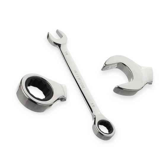 Набор ключей рожково-накидных с трещеткой 8-19 мм 6 шт (планшет) CrV Мукачево