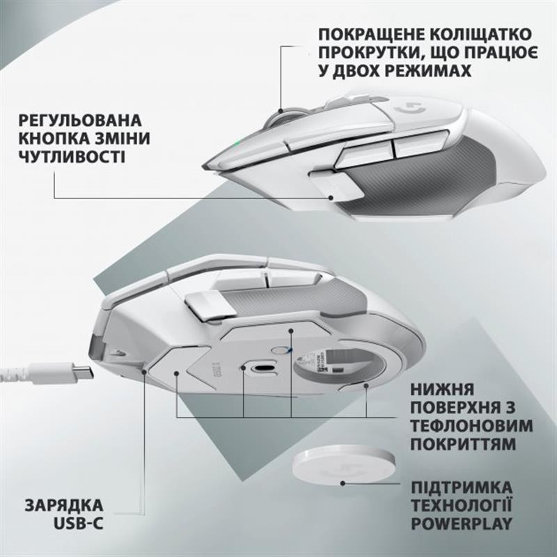 Миша бездротова Logitech G502 X Lightspeed White (910-006189) Білий Харків - фото 9
