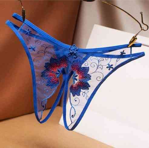 Эротические трусы женские с разрезом универсальный синий Киев
