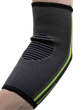 Компрессійний налокітник MadMax MFA-283 3D Compressive elbow support Dark grey/Neon green S Кам'янське