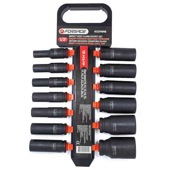 Набір головок ударних глибоких 13 предметів, 1/2'' (10, 12-15, 17, 19, 21, 22, 24, 27, 30, 32мм), на Одесса