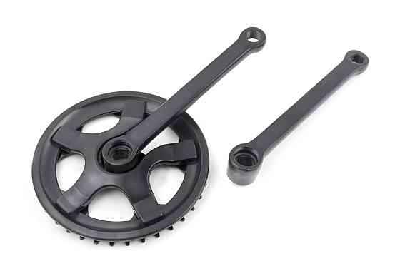 Зірка велосипедна (передня) 36T (+2 шатуни L-19 см, під квадрат, чорний, із захистом) Мукачево